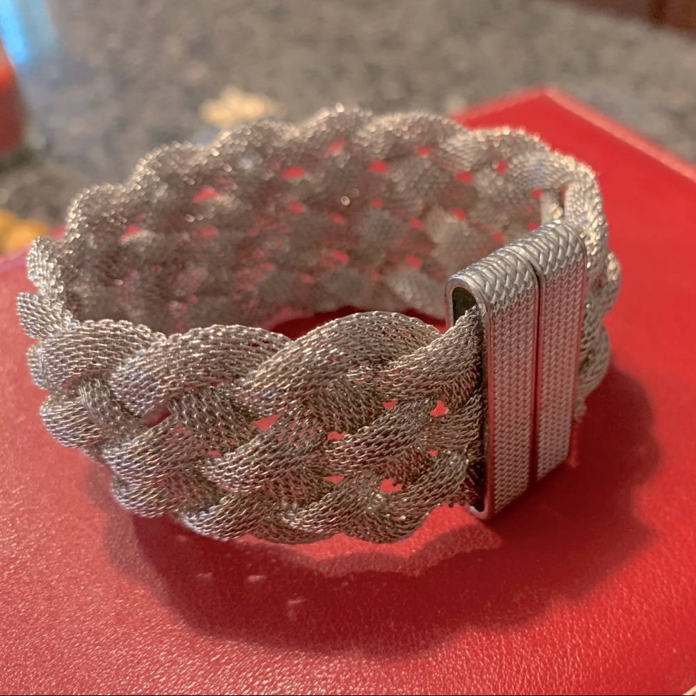 Silver Braided Wire Bracelet